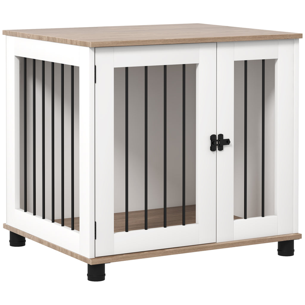 PawHut Hundekäfig Haustier auf Füßen 2 in 1 Beistelltisch mit 1 verriegelbaren Tür - Maße 73L x 60B x 68H cm