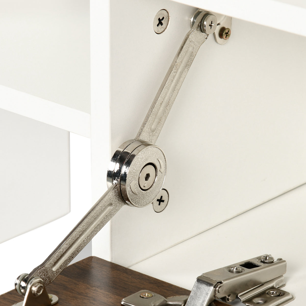 HOMCOM TV-Möbelset mit TV-Ständer und Wandregal im zeitgenössischen Stil 153,6L cm - Weiß und Braun