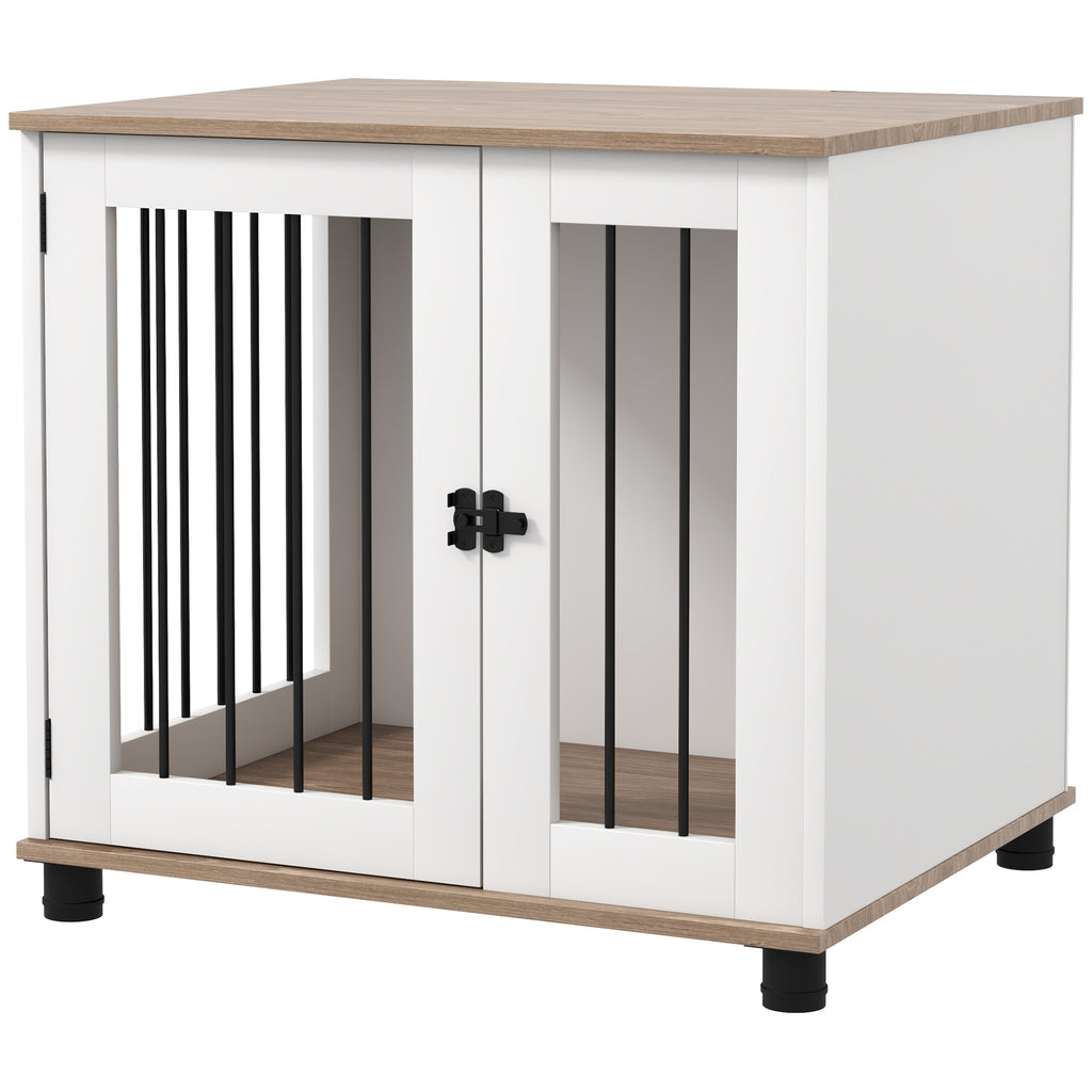 PawHut Hundekäfig Haustier auf Füßen 2 in 1 Beistelltisch mit 1 verriegelbaren Tür - Maße 73L x 60B x 68H cm