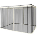 Outsunny Moskitonetz für 3x3 Pavillon 4 Seitenteile Fliegennetz mit Haken Reißverschluss Mückennetz Insektenschutz Fliegengitter Nylon-Mesh Schwarz