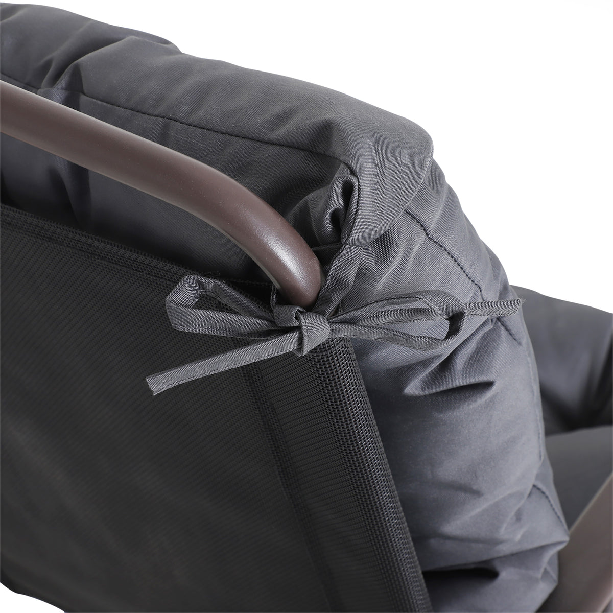 Outsunny 2er-Set Sitzkissen, 98cm x 50cm x 8cm Stuhlkissen mit Bänder, Polsterauflage, waschbar/Ergonomische Sitzpolster für Haus, Garten, Sofa, Grau
