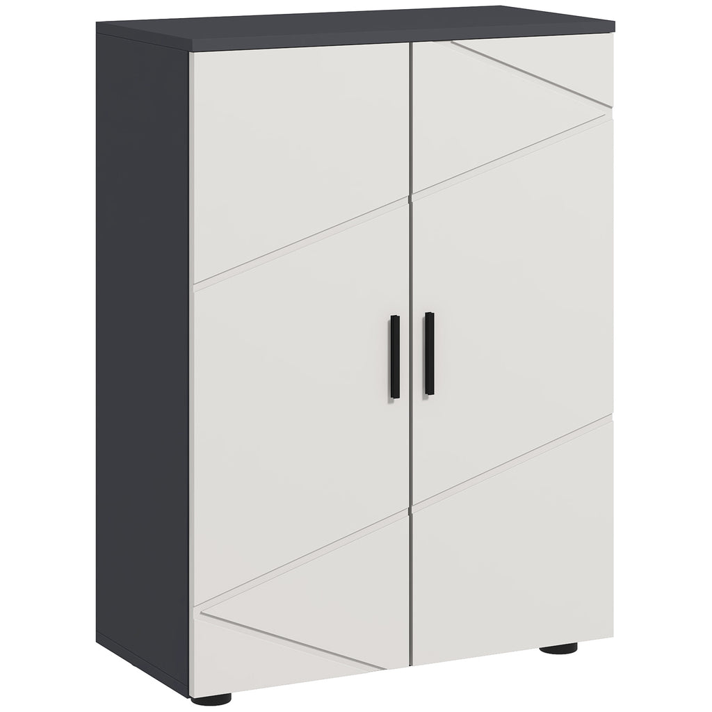Kleankin Badezimmerschrank aus Holz mit 3 Regalen und gedämpfter Schließung, 60x30x82 cm, Grau