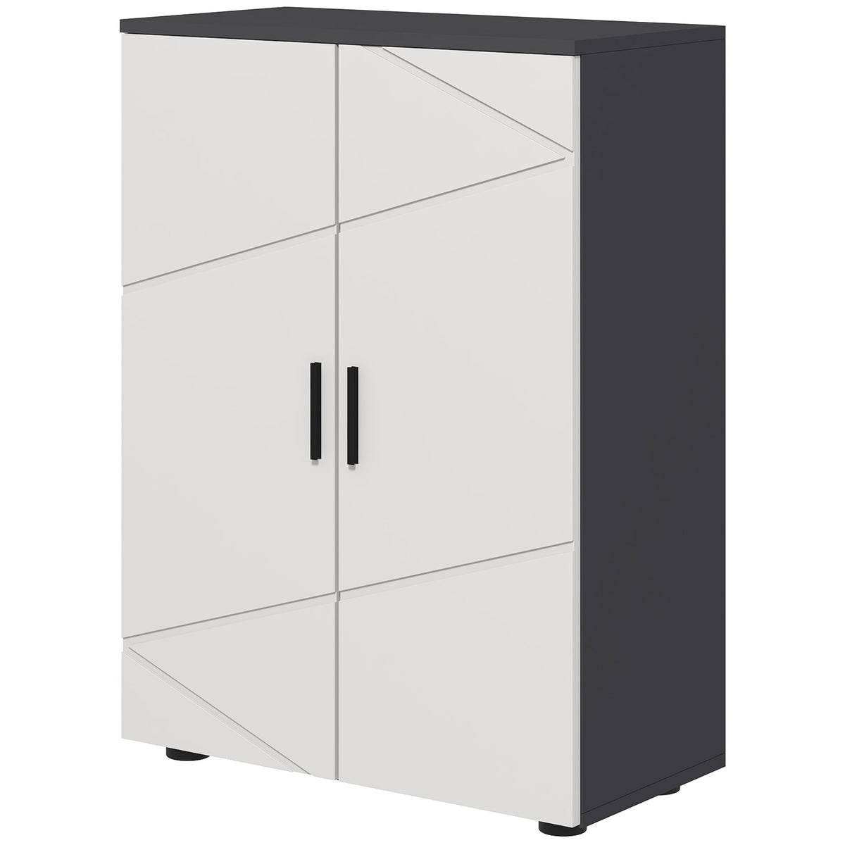 Kleankin Badezimmerschrank aus Holz mit 3 Regalen und gedämpfter Schließung, 60x30x82 cm, Grau