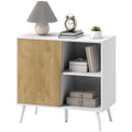 HOMCOM Sideboard mit Schrank und Aufbewahrungsfach, aus Holz, 80x39x76 cm, Weiß