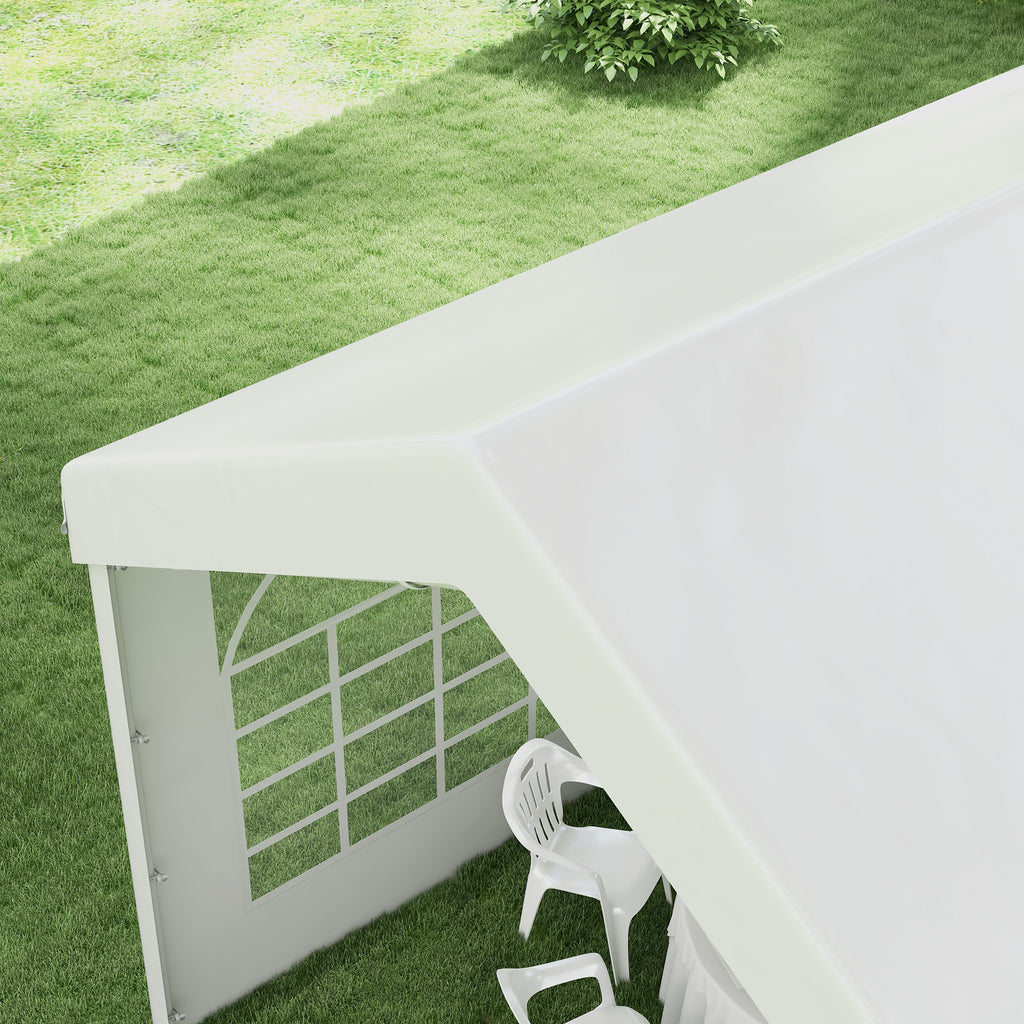 Outsunny Ersatzwand für Bierzelt oder Pavillon, wasserdicht, einfache Montage, 6 x 2 m, Weiß