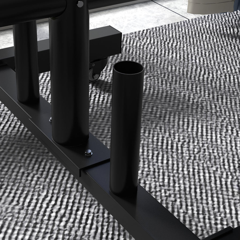 SPORTNOW Hantelscheibenablage, 6 Tragarme, 2 Hülsen für Hantelstangen, bis 200 kg, Stahl, 70 x 60 x 135 cm, schwarz