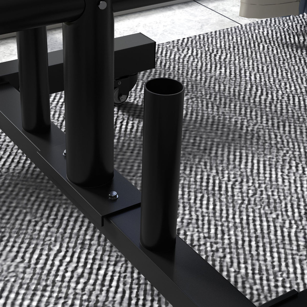 SPORTNOW Hantelscheibenablage, 6 Tragarme, 2 Hülsen für Hantelstangen, bis 200 kg, Stahl, 70 x 60 x 135 cm, schwarz