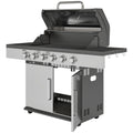 Outsunny Gasgrill 8500BTU Grillwagen inkl 6 Edelstahl-Brenner Thermometer Druckminderer 141 x 55 x 110 cm Silber