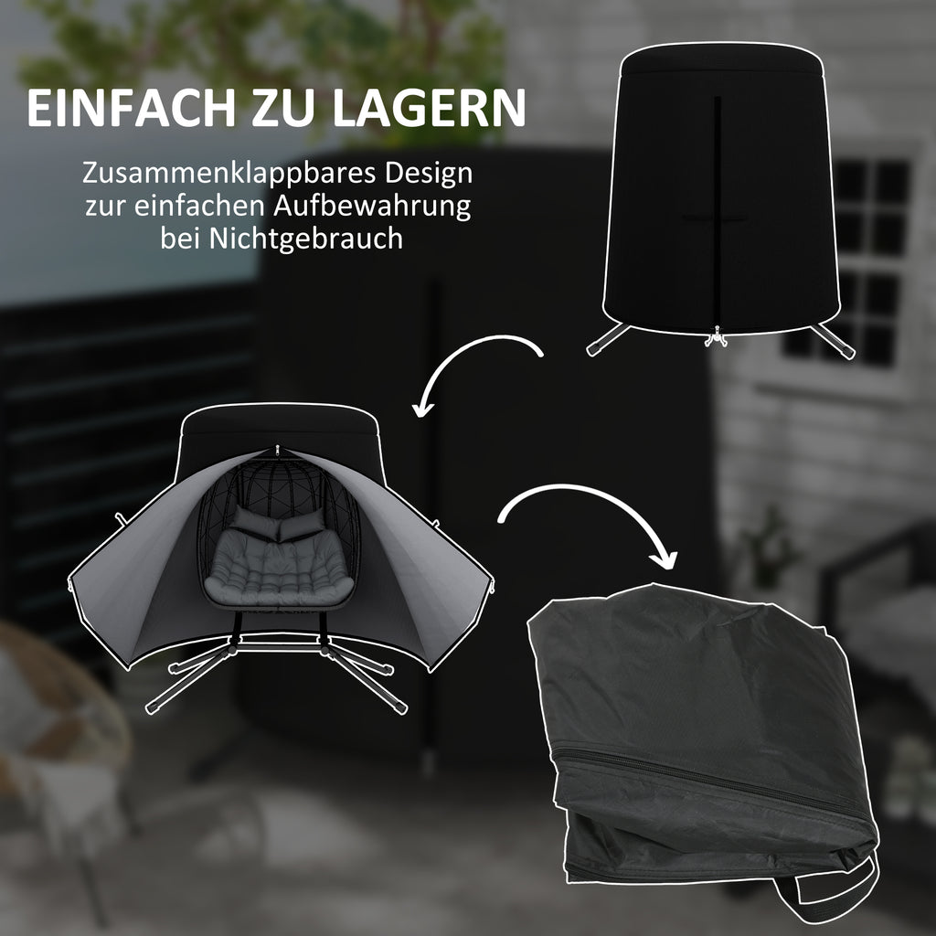 Outsunny Outdoor-Möbelabdeckung Möbelabdeckung Schutzplane für Möbel, wetterbeständig, 196 cm x 196 cm x 230 cm, Schwarz
