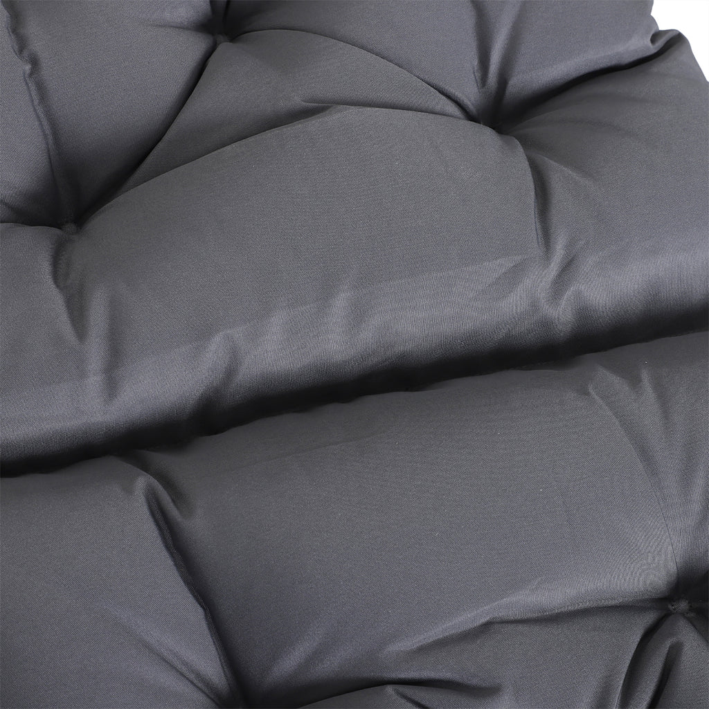 Outsunny 2er-Set Sitzkissen, 98cm x 50cm x 8cm Stuhlkissen mit Bänder, Polsterauflage, waschbar/Ergonomische Sitzpolster für Haus, Garten, Sofa, Grau