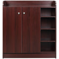 HOMCOM Moderner und Platzsparender Schuhschrank aus Holz für 12 Paar mit 4 Offenen Regalen, 83x30x90 cm, Farbe Braun