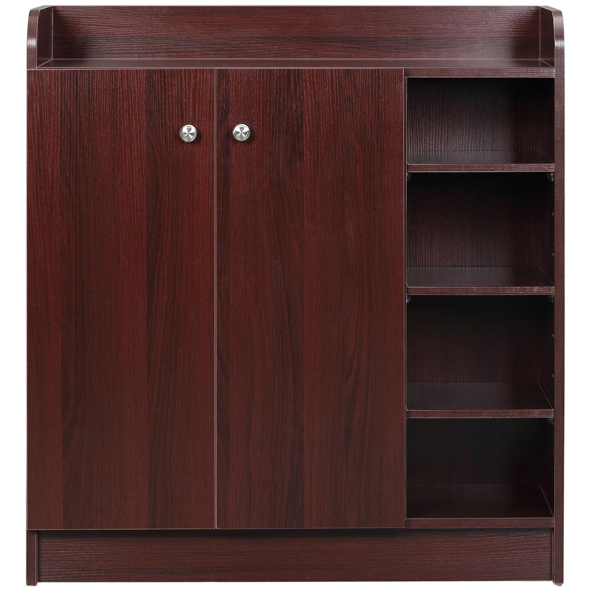 HOMCOM Moderner und Platzsparender Schuhschrank aus Holz für 12 Paar mit 4 Offenen Regalen, 83x30x90 cm, Farbe Braun