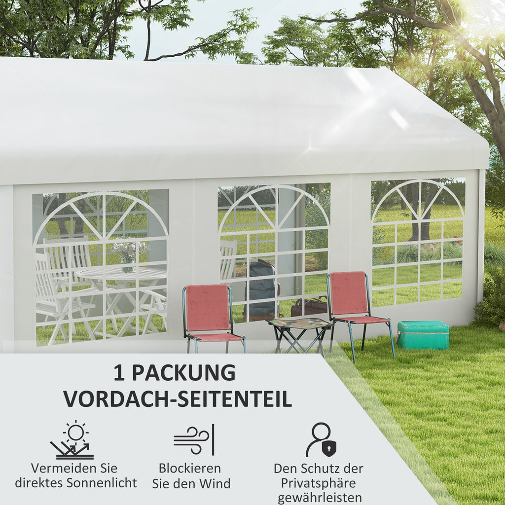 Outsunny Ersatzwand für Bierzelt oder Pavillon, wasserdicht, einfache Montage, 6 x 2 m, Weiß