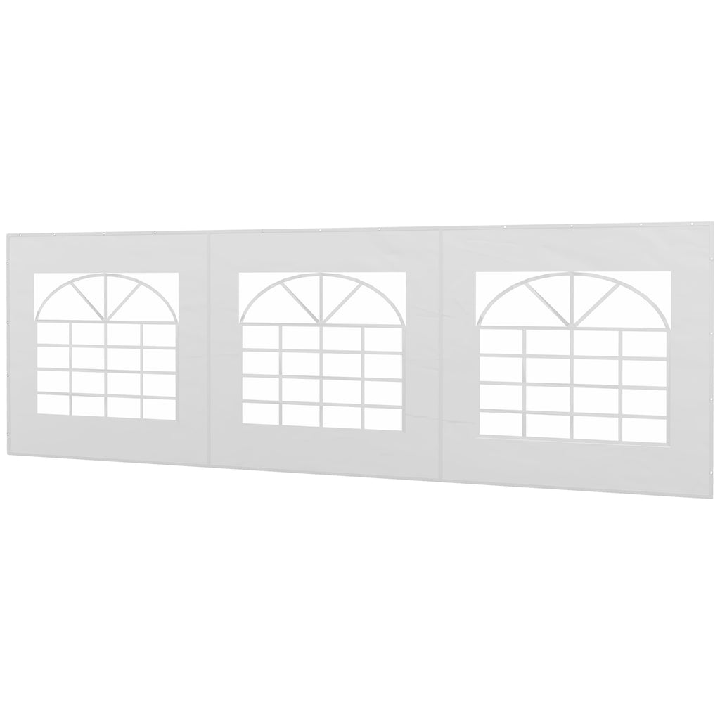 Outsunny Ersatzwand für Bierzelt oder Pavillon, wasserdicht, einfache Montage, 6 x 2 m, Weiß