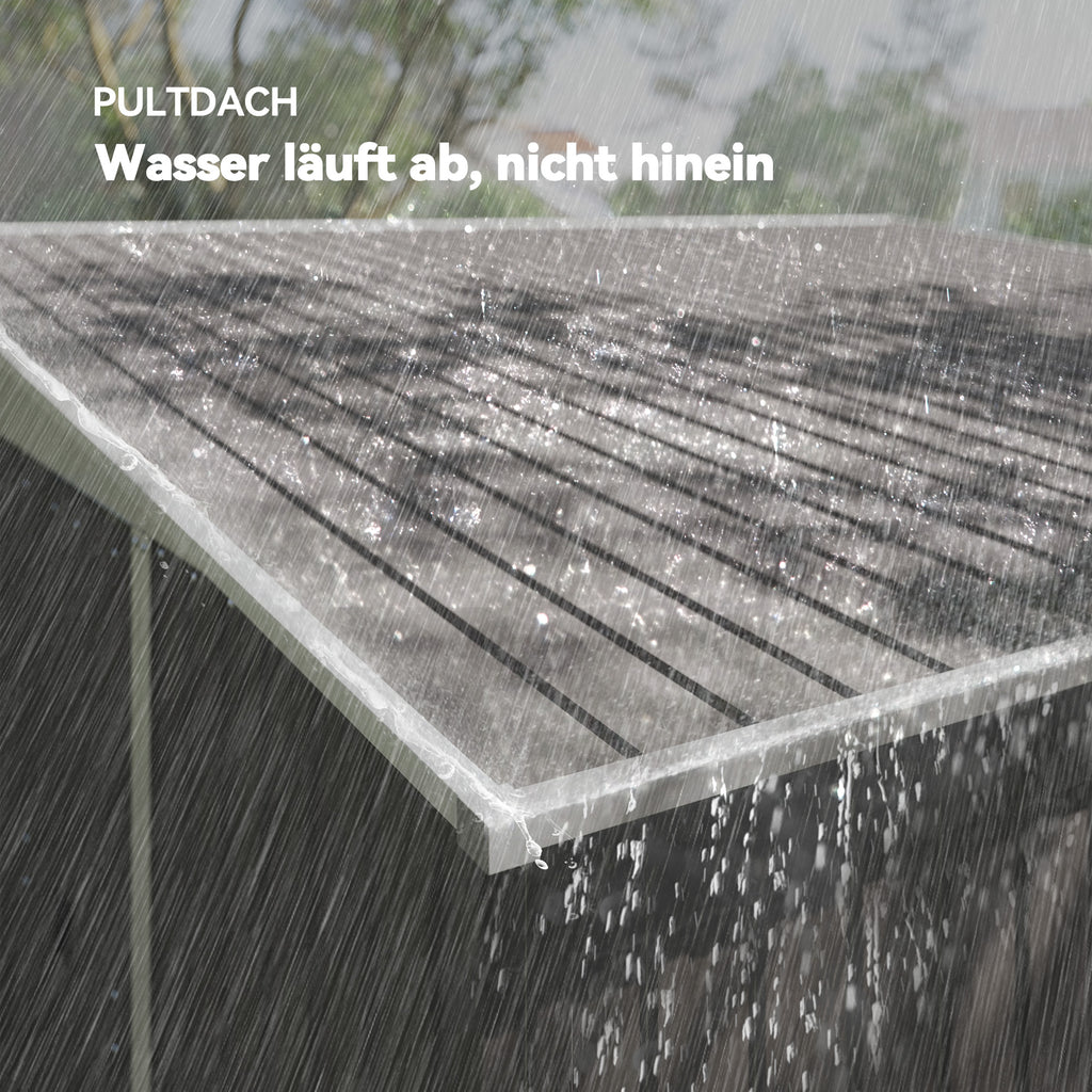 Outsunny Metall-Geräteschuppen Schrägdach verriegelbare Doppeltür 2,8 x 3,45 x 2,01m Grau