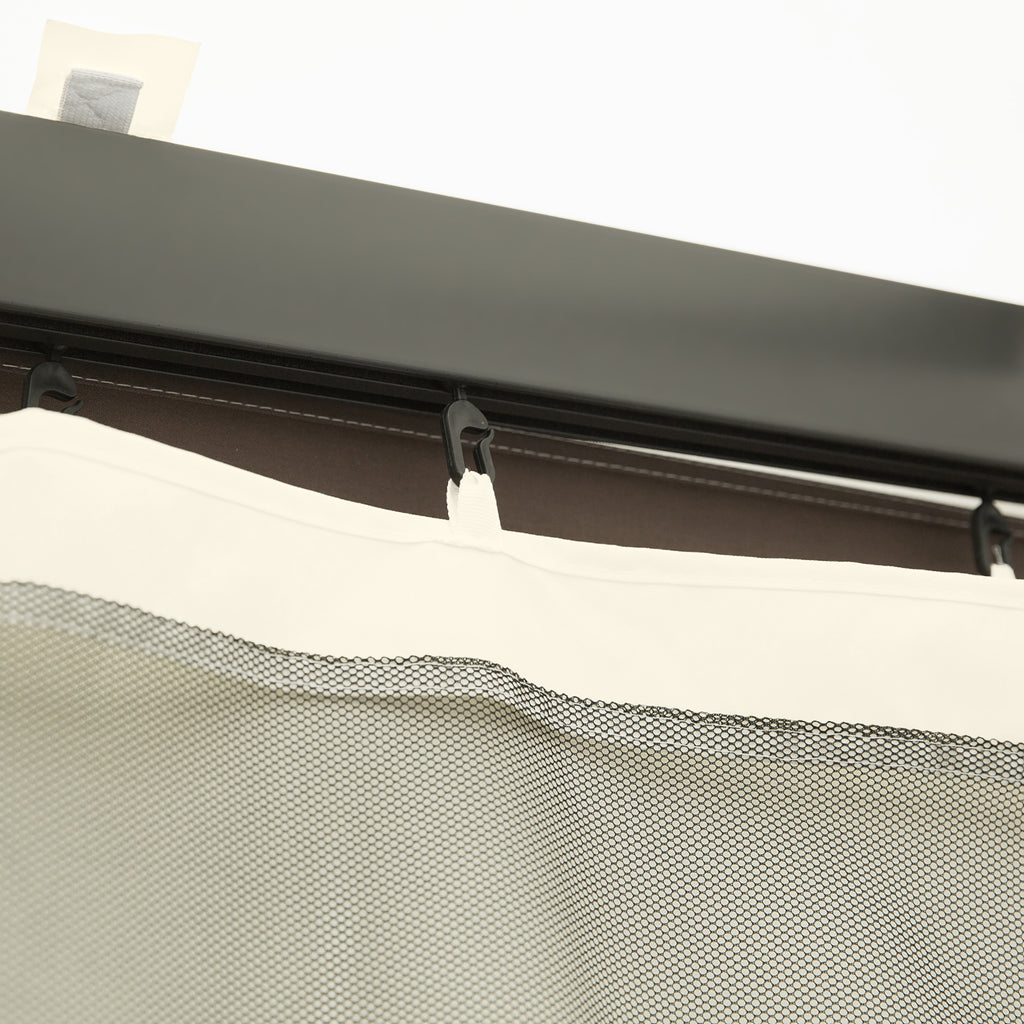 Outsunny Moskitonetz für 3x3 Pavillon 4 Seitenteile Fliegennetz mit Haken Reißverschluss Mückennetz Insektenschutz Fliegengitter Nylon-Mesh Schwarz