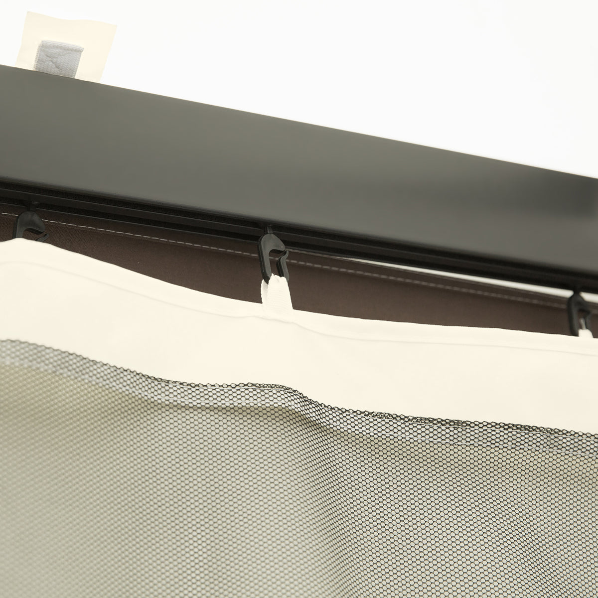 Outsunny Moskitonetz für 3x3 Pavillon 4 Seitenteile Fliegennetz mit Haken Reißverschluss Mückennetz Insektenschutz Fliegengitter Nylon-Mesh Schwarz