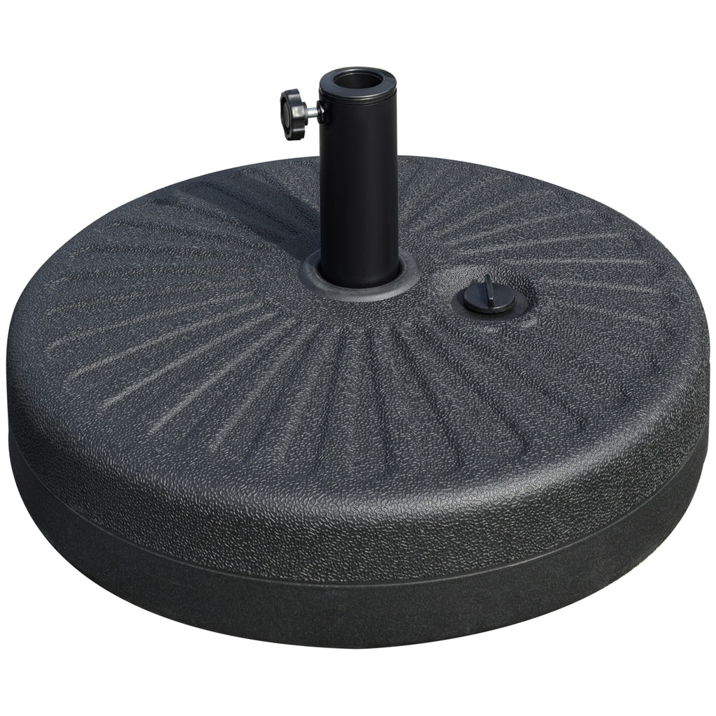 Outsunny Sonnenschirmständer 22 kg Schirmständer Rund Schirmhalter, Schirmgewicht, Ständer für Sonnenschirm 38/48mm Rohrdurchmesser, für Balkon, Terasse, Garten, Schwarz