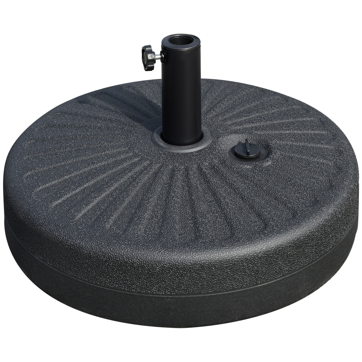 Outsunny Sonnenschirmständer 22 kg Schirmständer Rund Schirmhalter, Schirmgewicht, Ständer für Sonnenschirm 38/48mm Rohrdurchmesser, für Balkon, Terasse, Garten, Schwarz