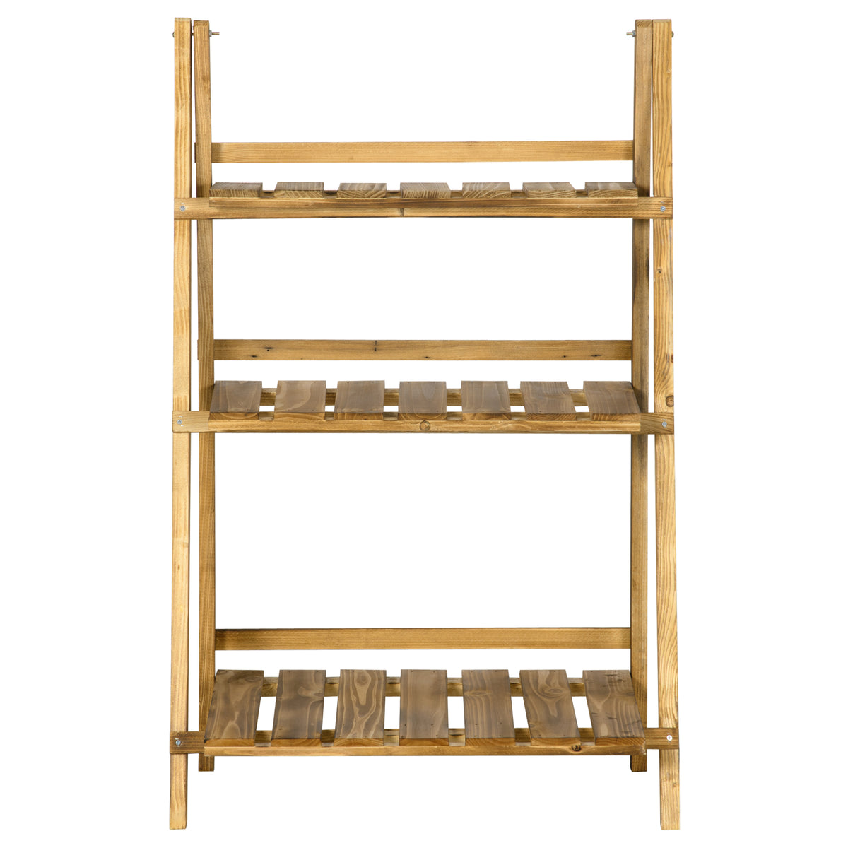 Outsunny Pflanzentreppe Blumenbank Blumentreppe Blumenregal Pflanzregal Blumenständer 3 Stufen Tannenholz Dunkelbraun 60 x 37 x 93 cm