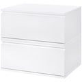 HOMCOM Nachttisch Set 2 Stück mit Schublade und schwebendem Design aus Spanplatte und MDF, 49x38x23 cm, Weiß