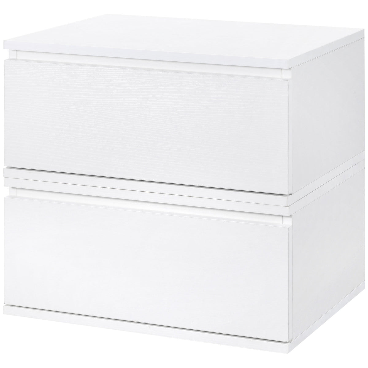 HOMCOM Nachttisch Set 2 Stück mit Schublade und schwebendem Design aus Spanplatte und MDF, 49x38x23 cm, Weiß