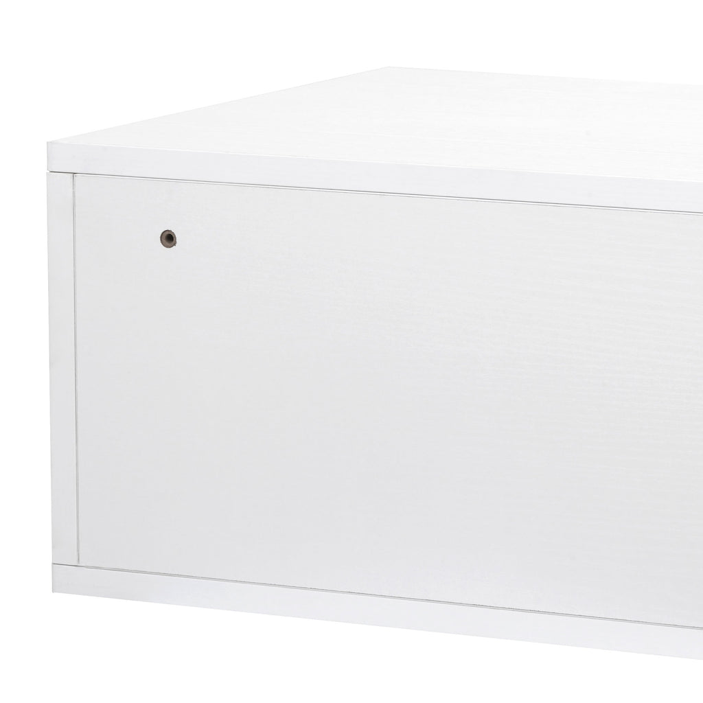 HOMCOM Nachttisch Set 2 Stück mit Schublade und schwebendem Design aus Spanplatte und MDF, 49x38x23 cm, Weiß