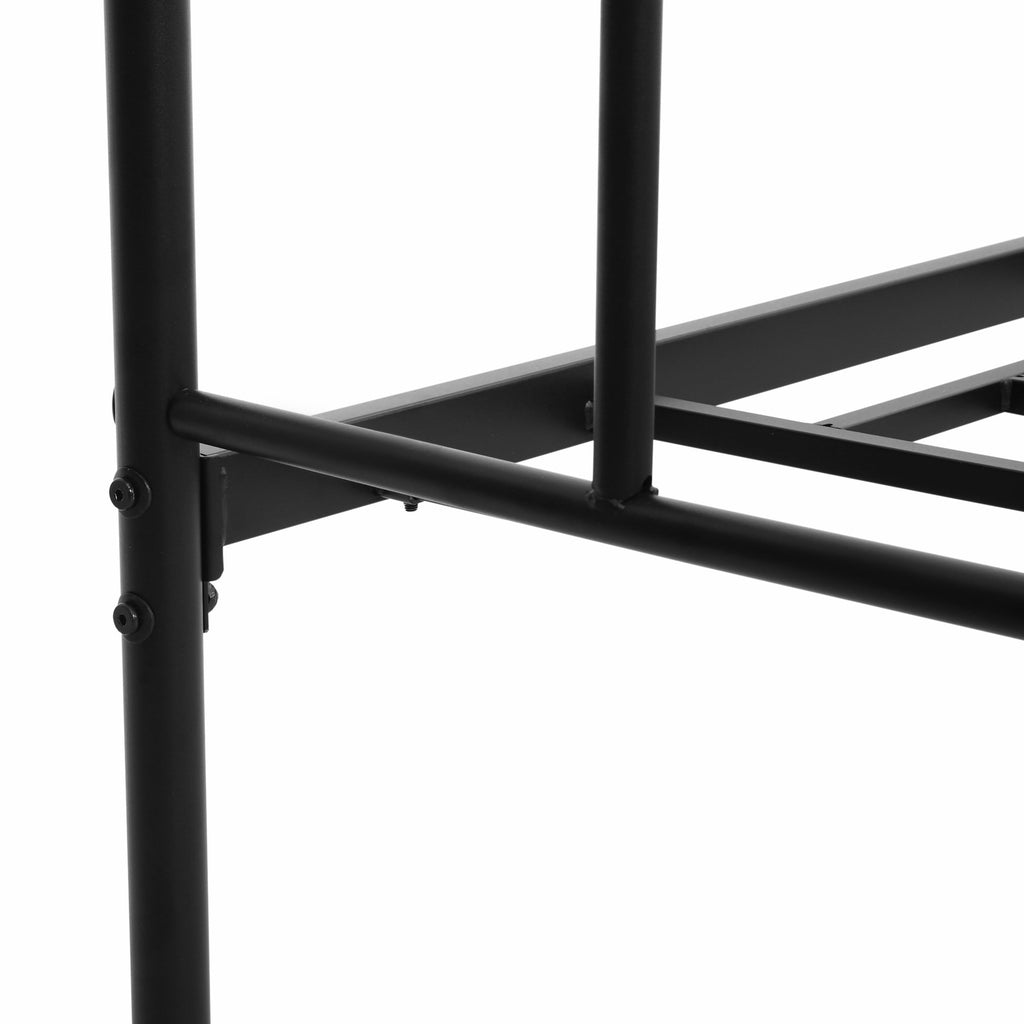 HOMCOM Einzelbett Rahmen aus Stahl mit Integrierten Latten, Kopf- und Fußteil, 90x200cm