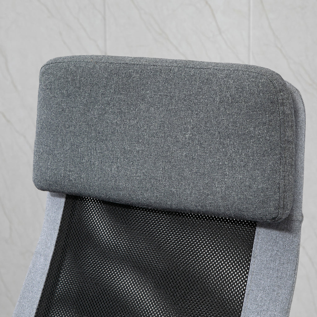 Vinsetto Bürostuhl Ergonomisch Drehbar, Höhenverstellbar und Wippfunktion, Netzstoff Armlehnen Stuhl 65x67x119-129cm Grau