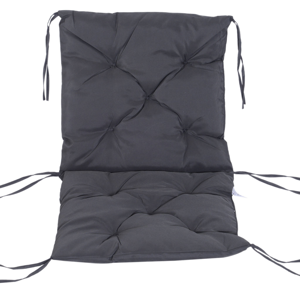Outsunny 2er-Set Sitzkissen, 98cm x 50cm x 8cm Stuhlkissen mit Bänder, Polsterauflage, waschbar/Ergonomische Sitzpolster für Haus, Garten, Sofa, Grau
