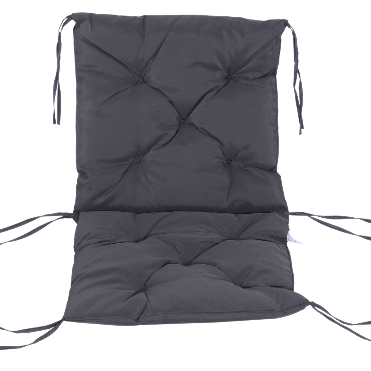 Outsunny 2er-Set Sitzkissen, 98cm x 50cm x 8cm Stuhlkissen mit Bänder, Polsterauflage, waschbar/Ergonomische Sitzpolster für Haus, Garten, Sofa, Grau