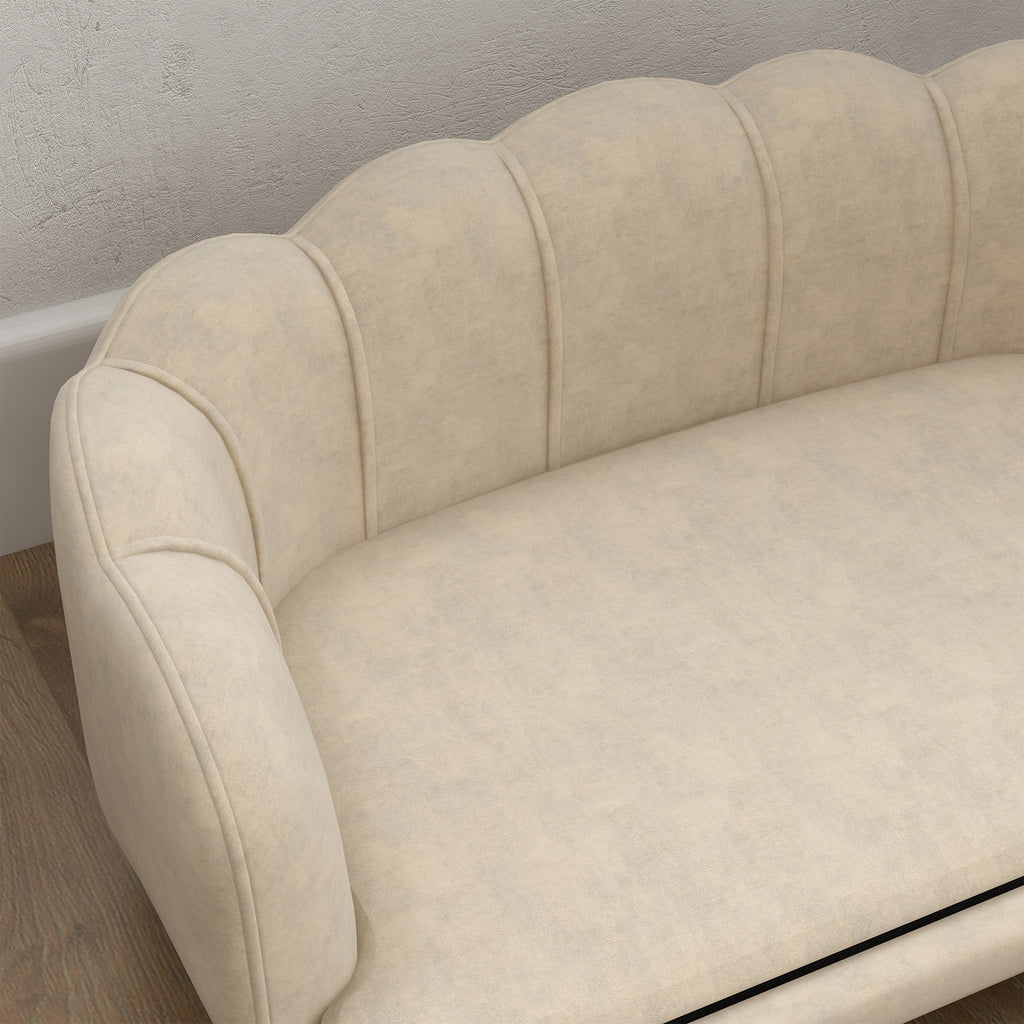PawHut Hundesofa Katzenbett in zeitgenössischem Muscheldesign Größe 98L x 60B x 35H cm mit flauschigem Kissen aus Velours grün