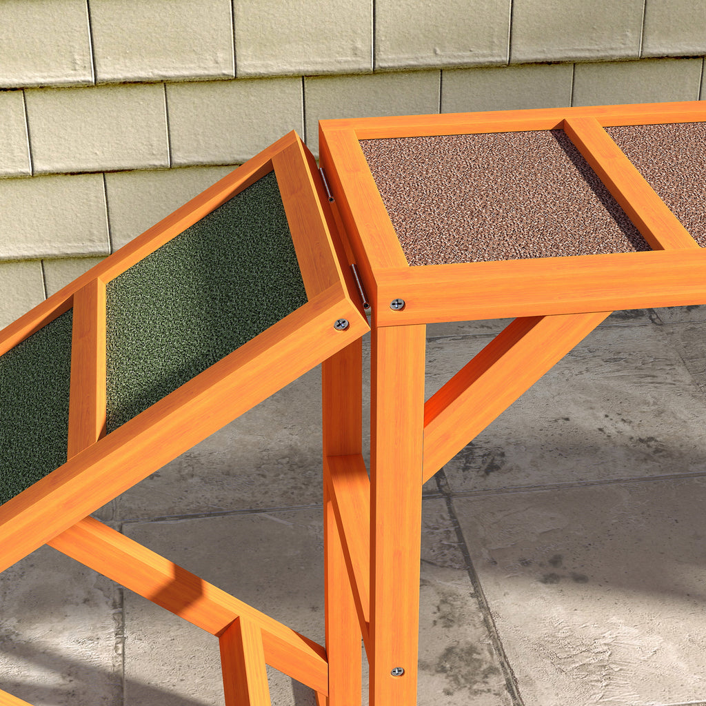 PawHut Agility Hunderampe, Parcours, rutschfest, wetterfest, Holz, 325 x 55 x 69 cm, Orange