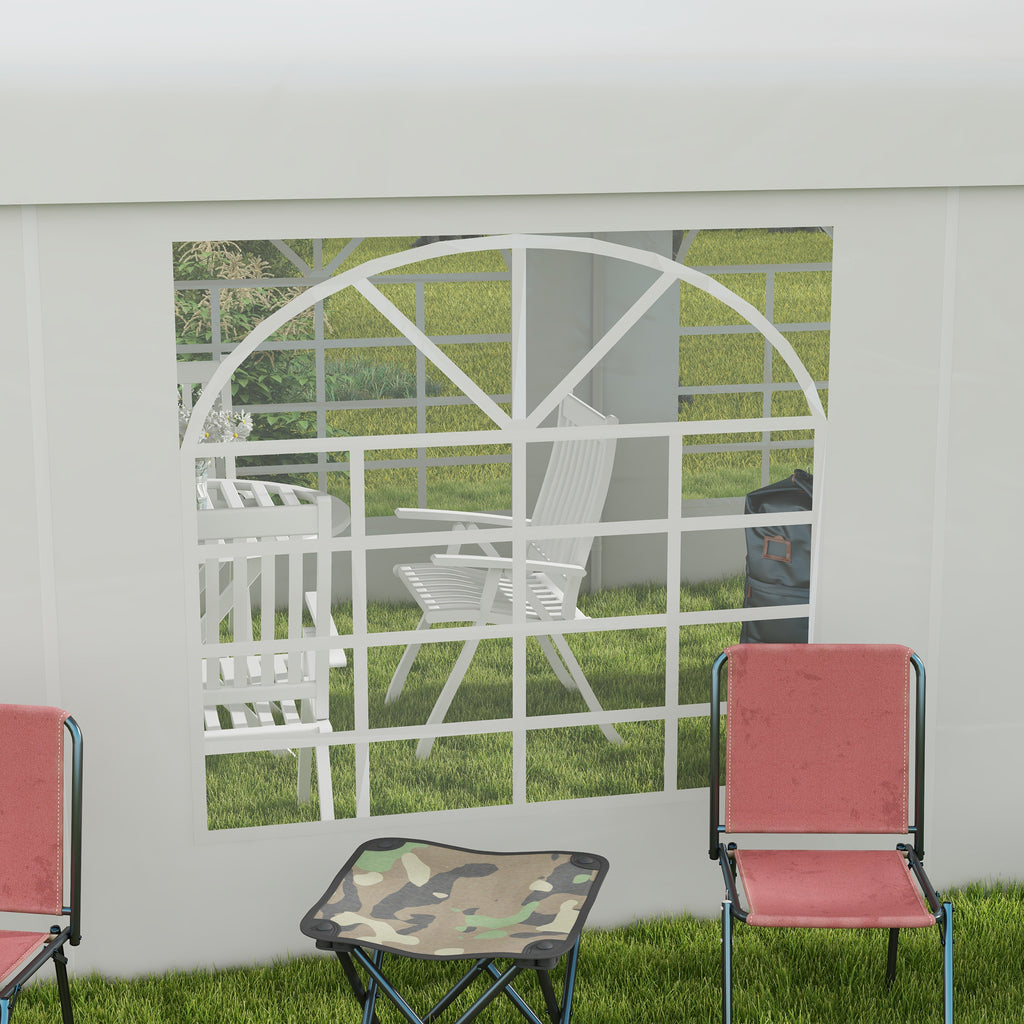 Outsunny Ersatzwand für Bierzelt oder Pavillon, wasserdicht, einfache Montage, 6 x 2 m, Weiß