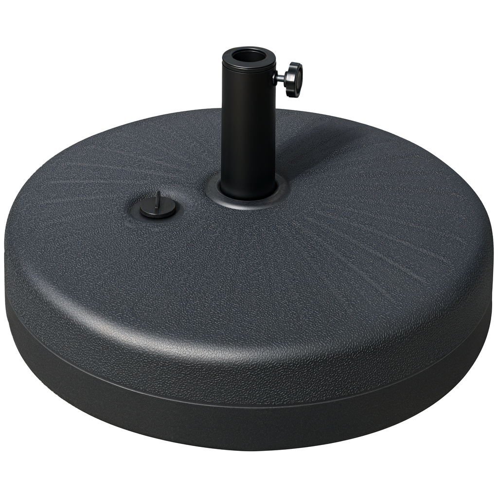 Outsunny Sonnenschirmständer 22 kg Schirmständer Rund Schirmhalter, Schirmgewicht, Ständer für Sonnenschirm 38/48mm Rohrdurchmesser, für Balkon, Terasse, Garten, Schwarz