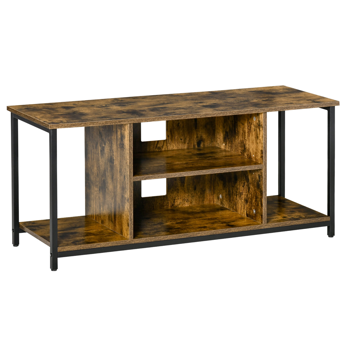 HOMCOM TV-Möbel im Industriestil, Holz und Stahl, 110x40x50cm