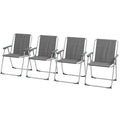 Outsunny Gartenstuhl Klappstuhl Campingstuhl, 53 cm x 54 cm x 76 cm, Glau + Silber