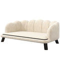 PawHut Hundesofa Katzenbett in zeitgenössischem Muscheldesign Größe 98L x 60B x 35H cm mit flauschigem Kissen aus Velours grün